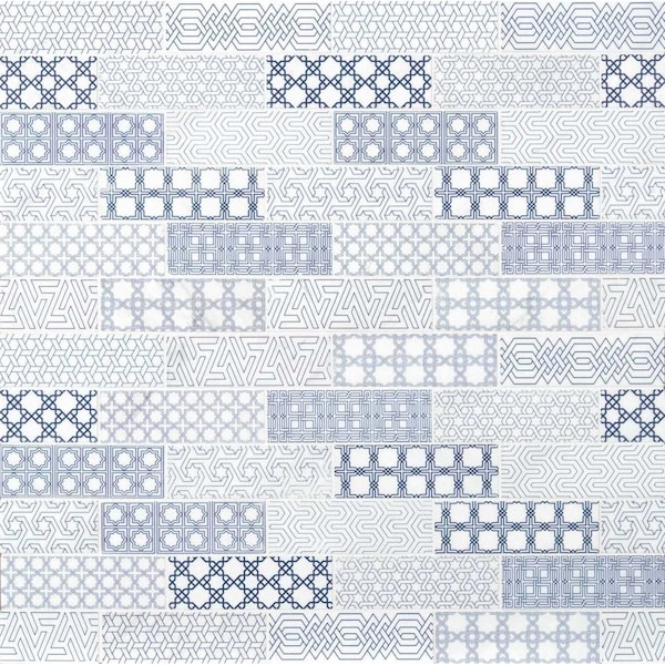 Ackland Ionian Zento Subway 12 in. x 12 in. Honed Marble Mosaic Floor and Wall Tile, 10PK AKM-S-IOZE2X6SWH-CA - main